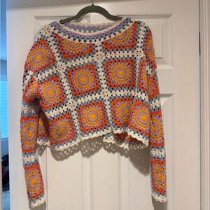 Colorful Crochet Sweater